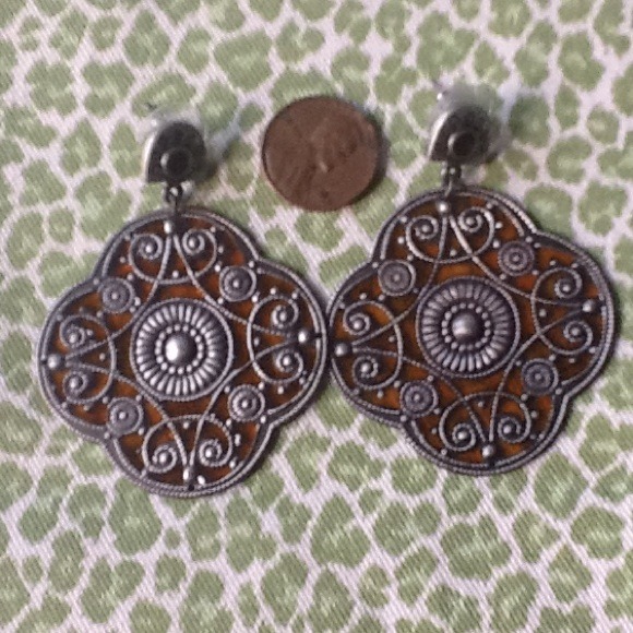 STAINED GLASS LOOK EARRINGS BOHO LARGE