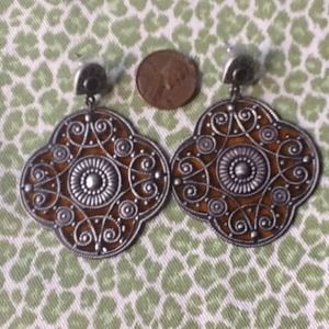 STAINED GLASS LOOK EARRINGS BOHO LARGE