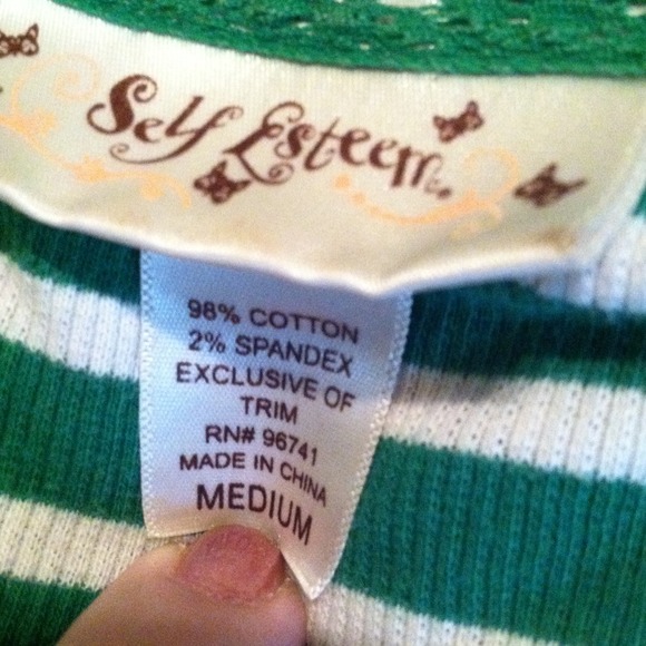 Green and white strip half sleeve - Picture 3 of 3