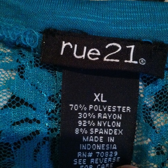 Teal Back Lace Shirt - Picture 2 of 3