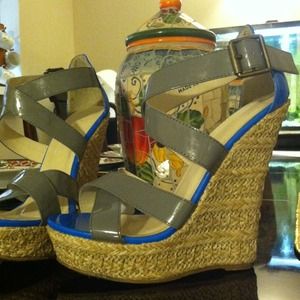 Grey and blue wedges