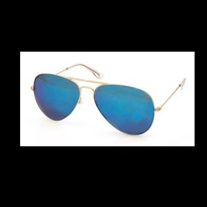{BRAND NEW} AQS Blue Mirrored Aviator Sunglasses