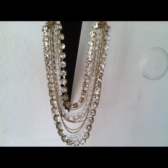 Multi strand fashion statement necklace. SOLD