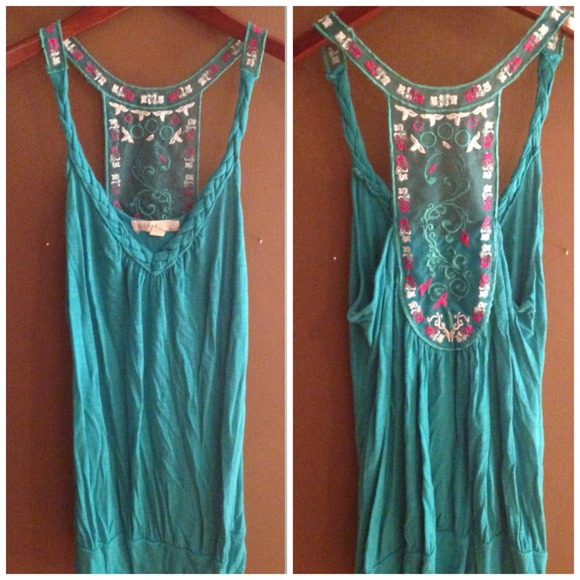 Braided Turquoise Tank Top