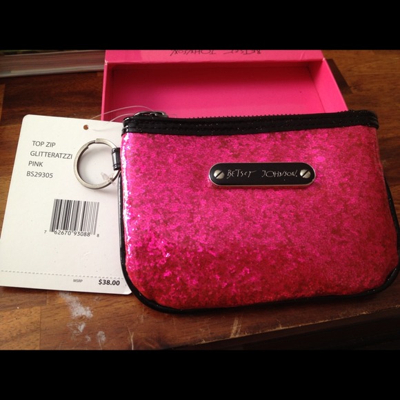 RESERVED! ✋Betsey Johnson pink glitter coin purse
