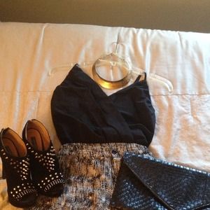 BUNDLE - body suit/ASOS dress/faux leather skirt