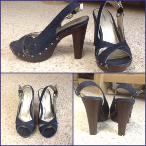 Denim heels