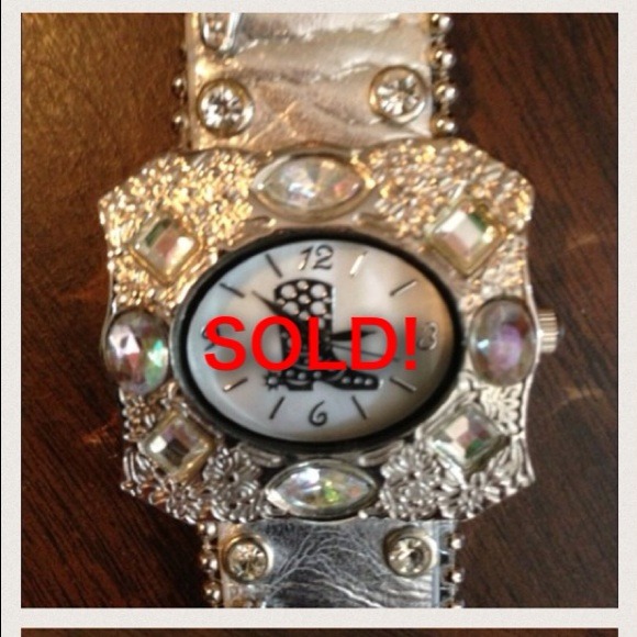 Bling Cowgirl  Watch w/ white band main image 4