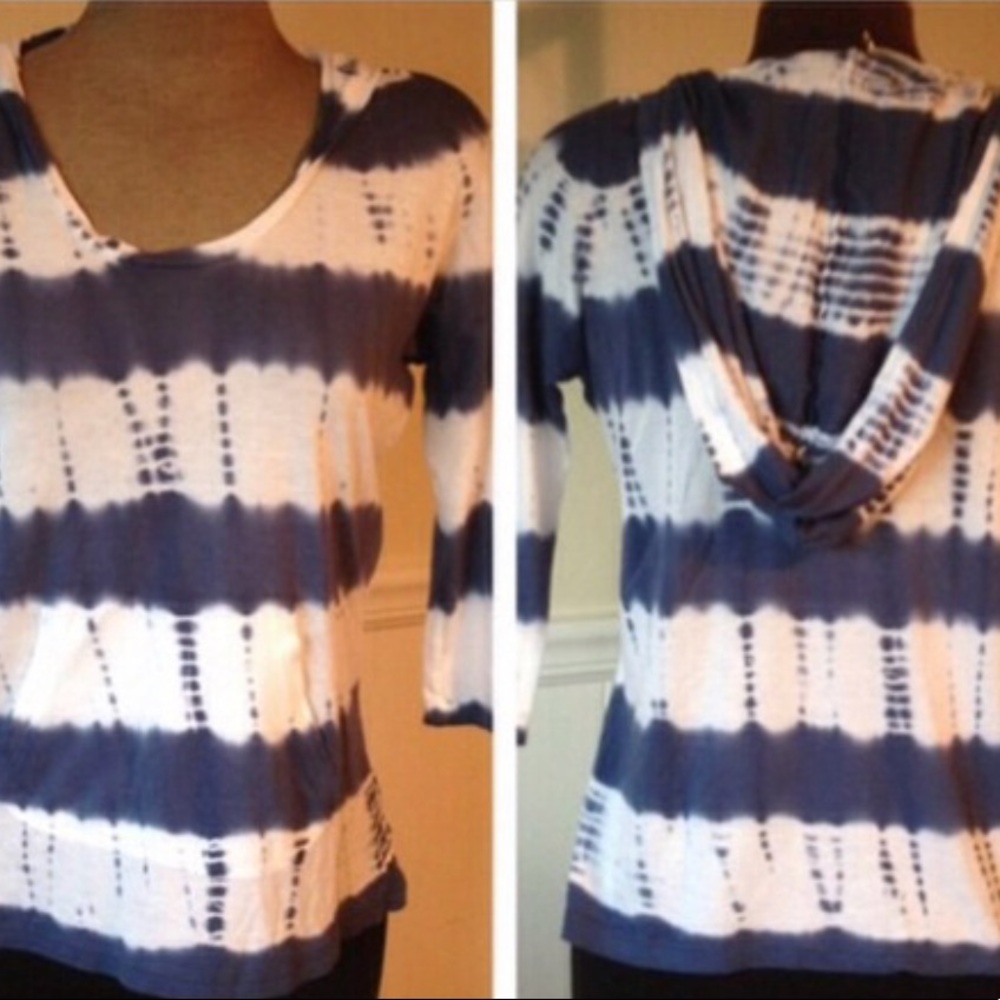 NEW Tie Dye Hoodie Striped Top