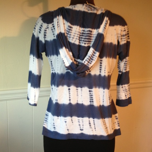 NEW Tie Dye Hoodie Striped Top - Picture 2 of 5