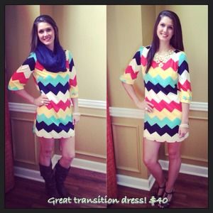 Chevron multi color dress
