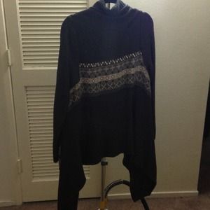 Gray long winter cardigan