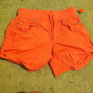 Bright orange shorts