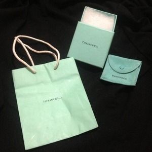 Authentic  Tiffany box, pouch & bag