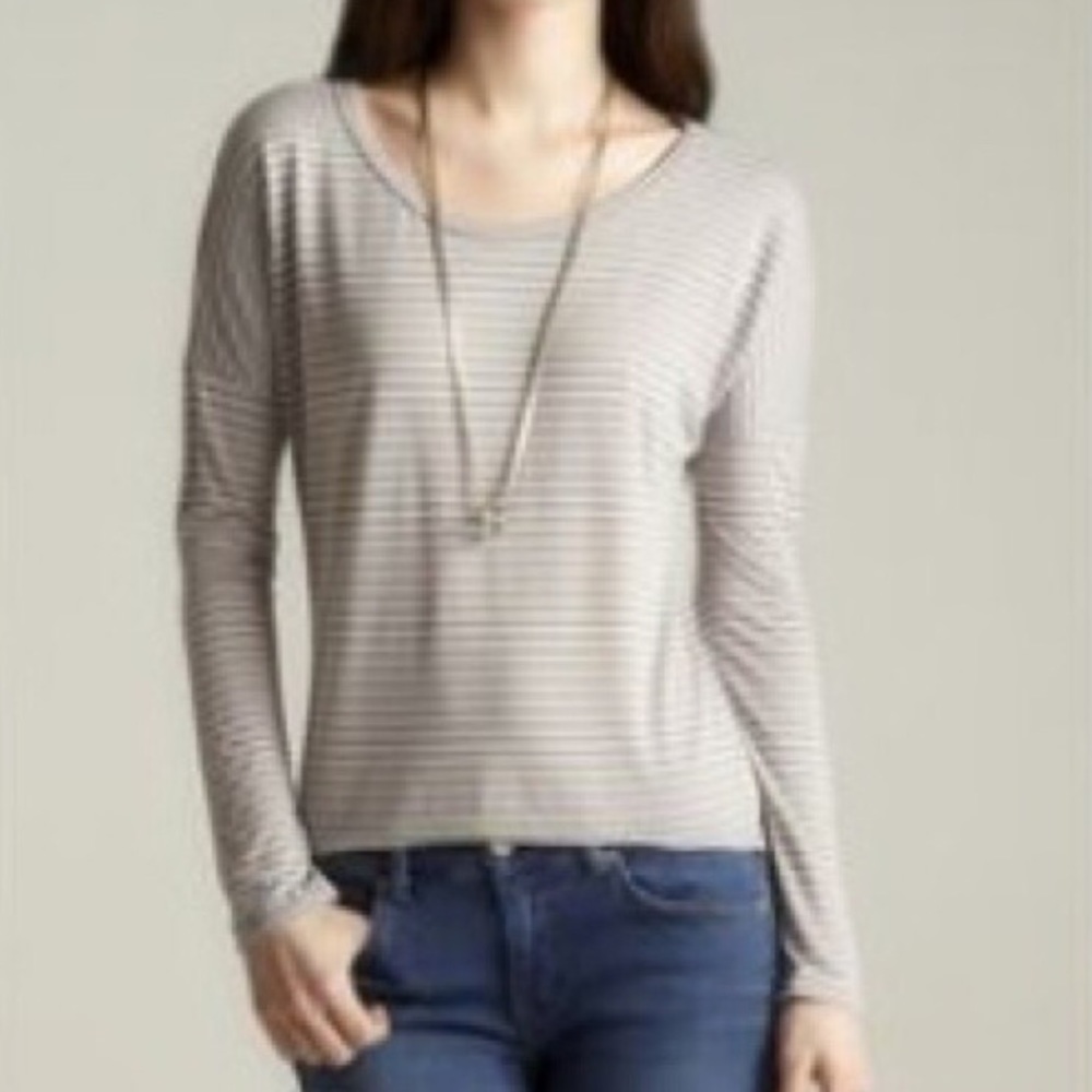 NEW Romeo & Juliet Couture Grey Striped T-Shirt