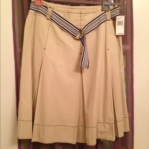 DKNY Jeans Khaki Pleated Skirt NWT size 12