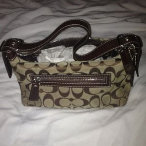 AUTHENTIC Coach Small Purse with Signature Fabric