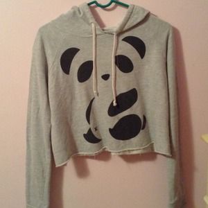 panda sweater/hoodie croptop
