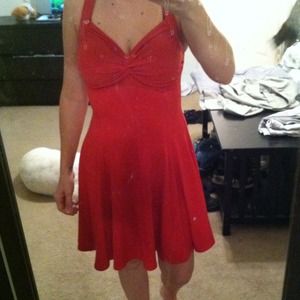 Red dress by Victoria Secret.