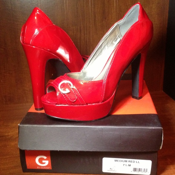 Guess Shoes - 👠 Red Guess Open Toe Heels