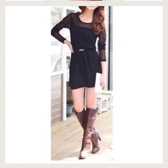 🔴bundled🔴Brand new black mesh dress Sz XS - Picture 2 of 4