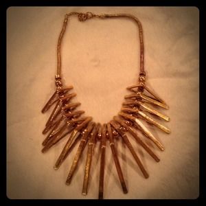 Golden necklace/ mint top