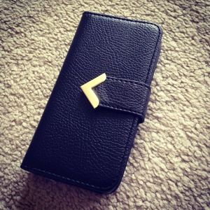 IPhone 5 or 5S Black Leather Wallet