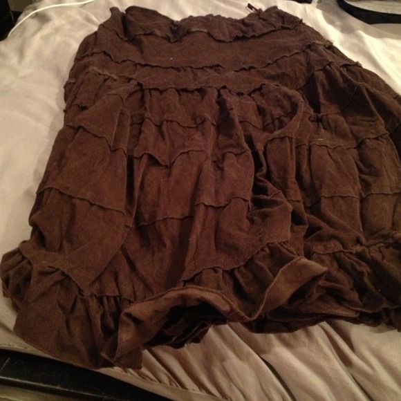 Long brown corduroy skirt