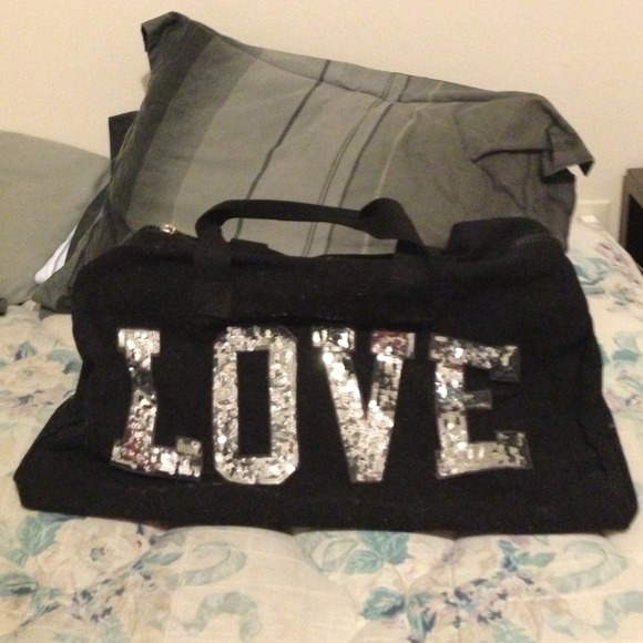 Victoria's Secret pink duffle bag bling NWOT