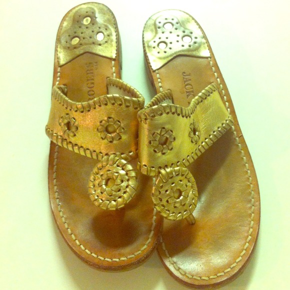 Gold Jack Rogers Navajo Sandals