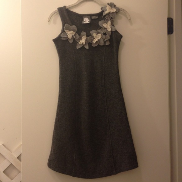 💥SOLD Anthropologie Dark Gray Wool Shift