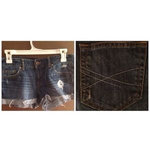 Dark-wash Denim Shorts