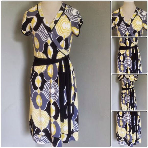 Yellow  Short Sleeve Dress