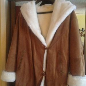 Suede reversible coat