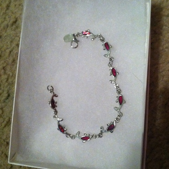 Dolphin Bracelet with red gems inside! - Picture 3 of 3