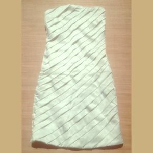 White pleated mini dress