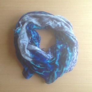 Blue Leopard Scarf