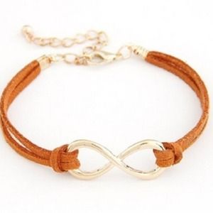 Burnt orange soft cord infinity bracelet