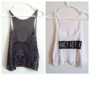 BUNDLE BRANDY MELVILLE SKULL/FANCY AS FUCK TANKS