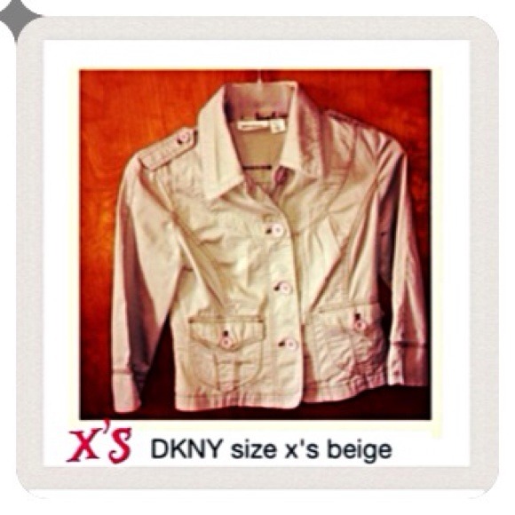 DKNY Jackets & Blazers - Dkny jeans jacket size x's beige.