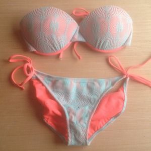 Coral and Baby Blue bikini