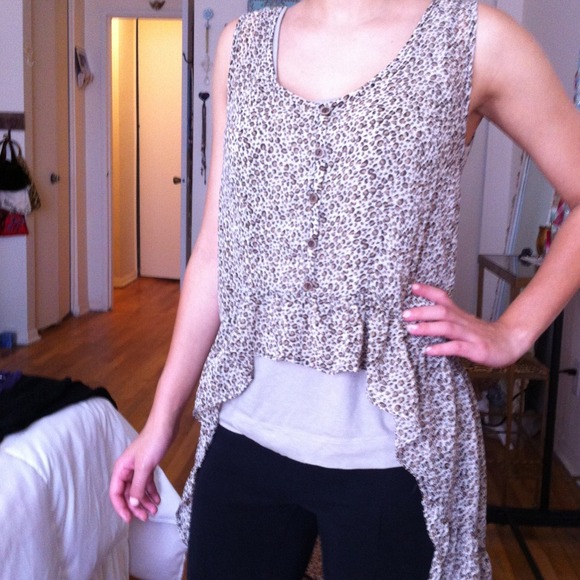 High to lower leopard shirt