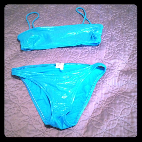 Calvin Klein aqua shimmery bikini