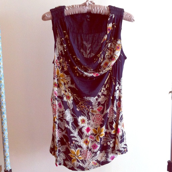 Floral sequin shirt