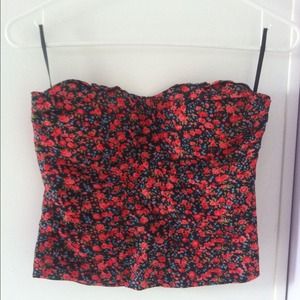Strapless Floral Bustier Top