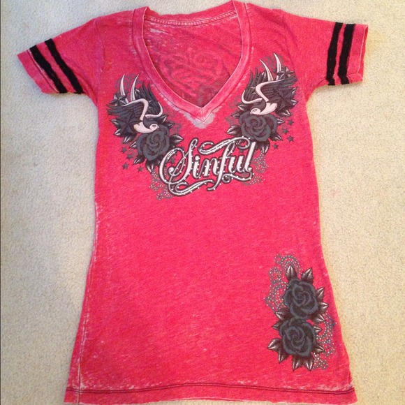 Affliction Red Sinful Top