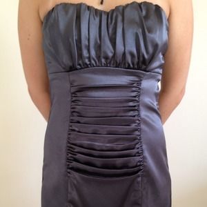 Short charcoal cocktail dress.