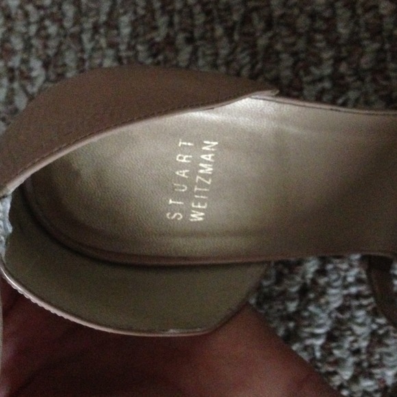 Stuart Weitzman Nude Cork Wedge Sandals - Picture 3 of 3