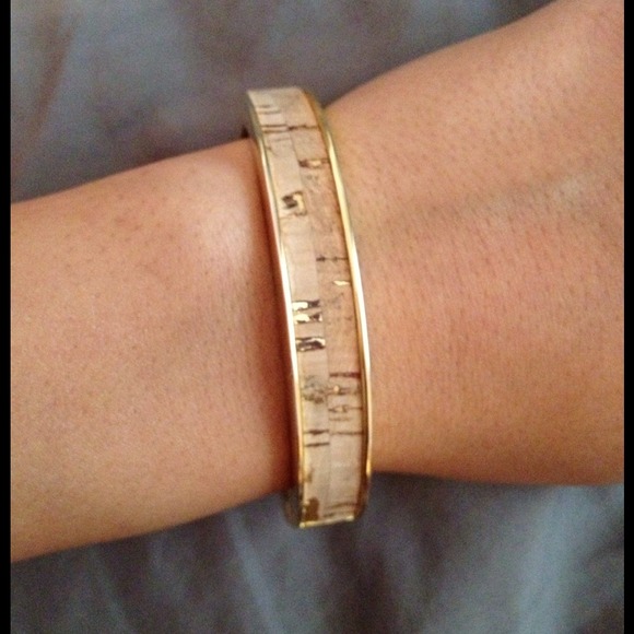 J.Crew gold and cork bangle - Picture 2 of 3
