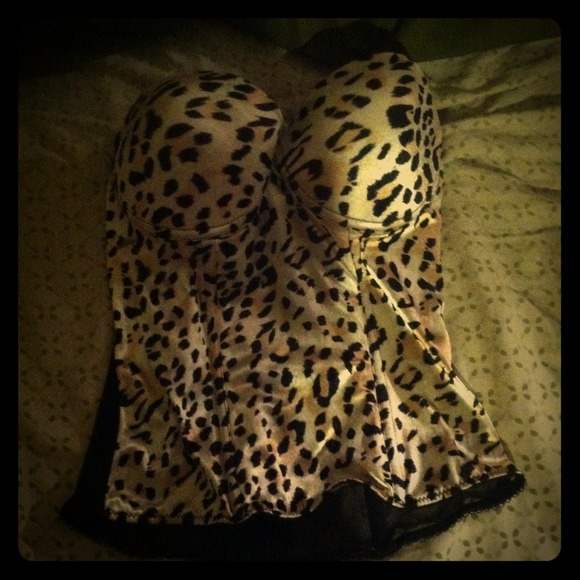 Leopard print corset top.